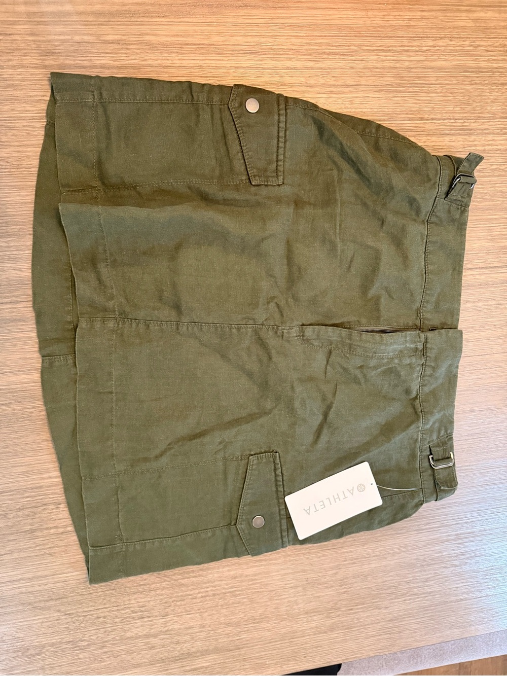 Athleta Olive Green Drawstring Mini Skirt